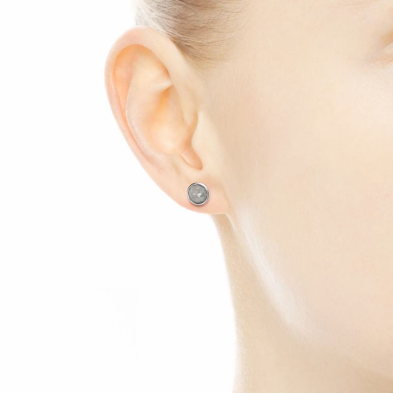 Pandora June Droplets Stud Earrings - Sterling Silver/Grey/Moonstone - Canada | KR4321ZG